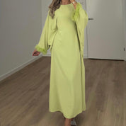 FEATHER ABAYA GREEN