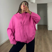 OVERSIZED BOMBER VEST PINK