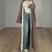 2-TONED ABAYA TAUPE