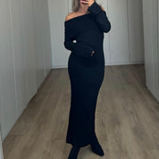 OFF-SHOULDER DRESS BLACK