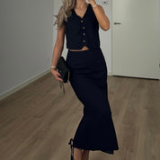 SKIRT BLACK LINNEN