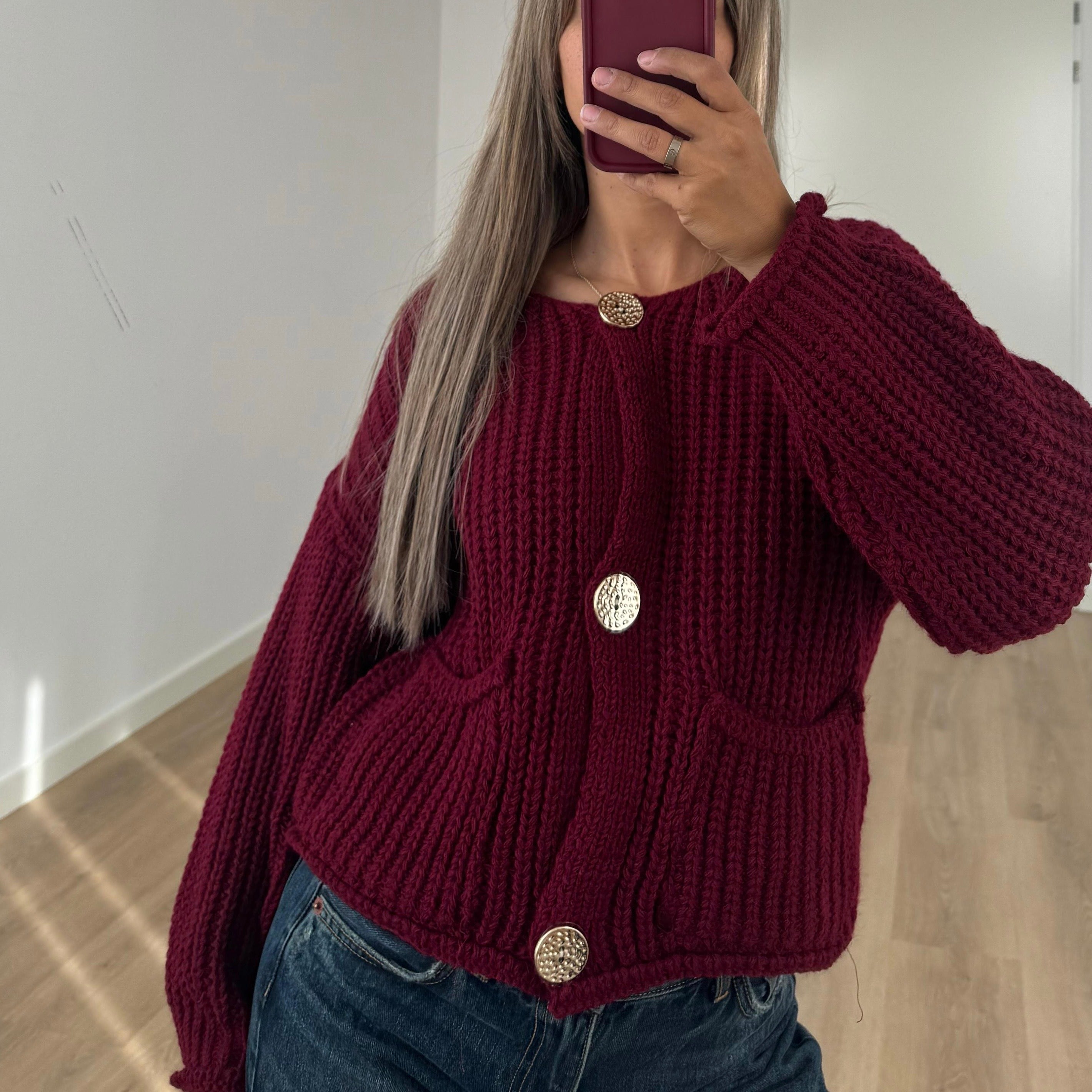 SWEATER KNIP BORDO